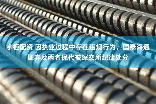 掌柜配资 因执业过程中存在违规行为，国泰海通证券及两名保代被深交所纪律处分