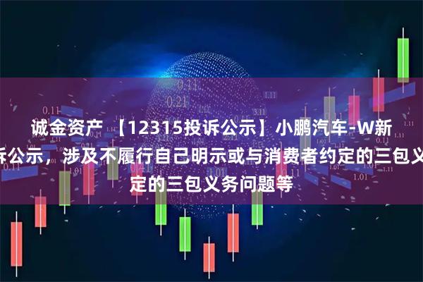 诚金资产 【12315投诉公示】小鹏汽车-W新增6件投诉公示，涉及不履行自己明示或与消费者约定的三包义务问题等